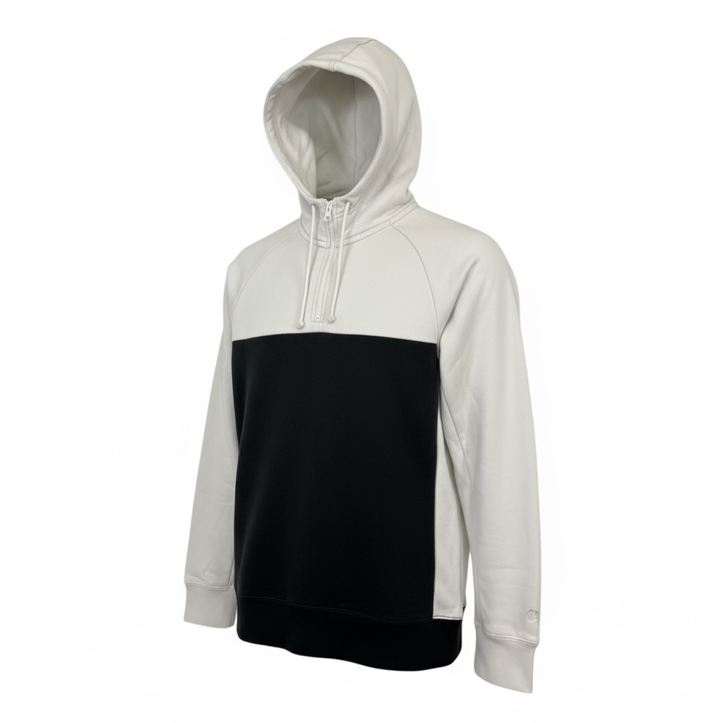 NIKE SB HOODIE S - 1/4 Zip - Colour Block - Λευκό/Μαύρο